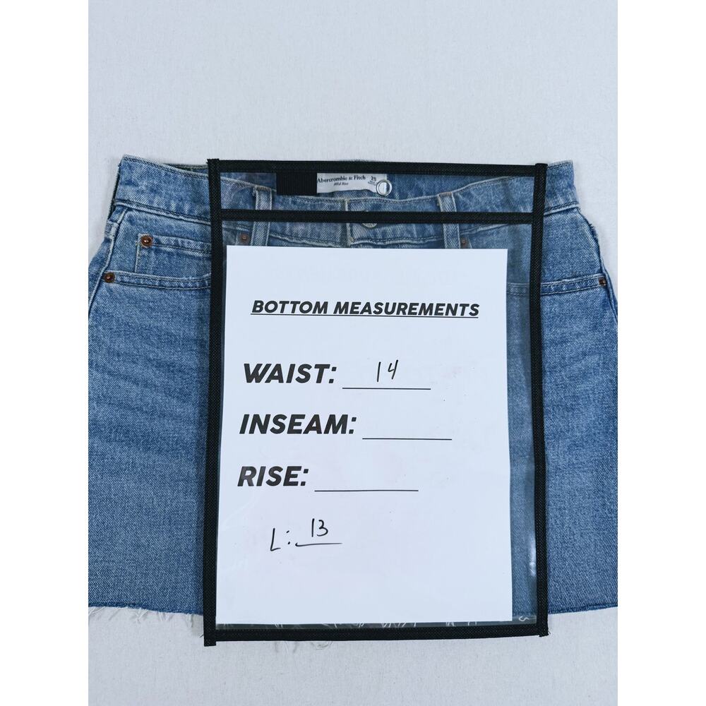 Abercrombie & Fitch Mid Rise Denim Mini Skirt Size 25 Blue Y2K Summer Festival - Picture 6 of 7